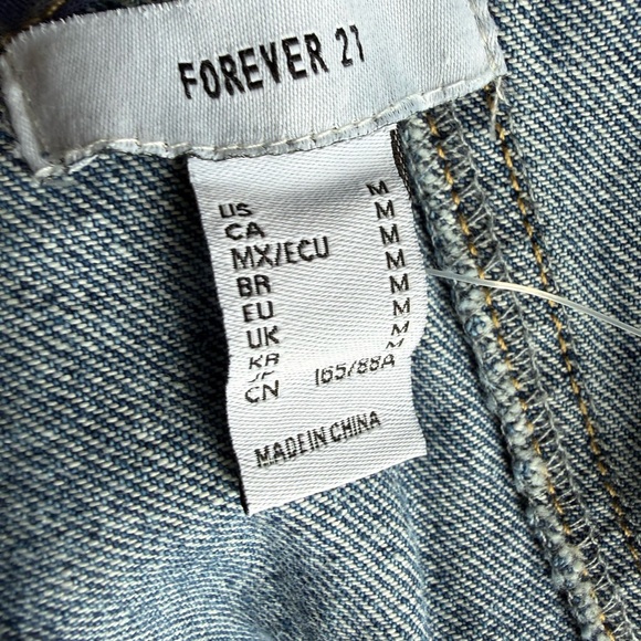 Forever 21 Denim Mini Dress Button Front Tiered NWT Size [M] Y2K - Picture 9 of 10